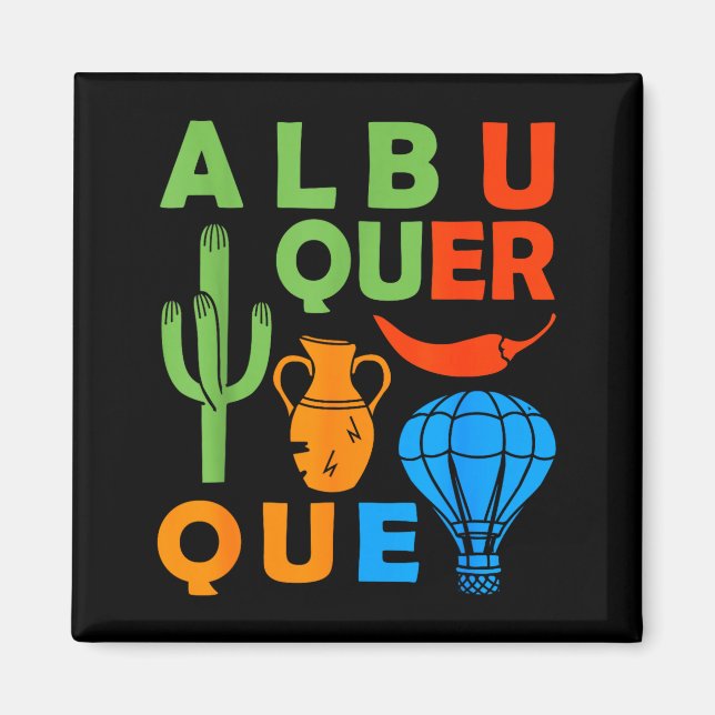 Albuquerque New Mexico Souvenir Men Petroglyph Alb Magnet (Front)