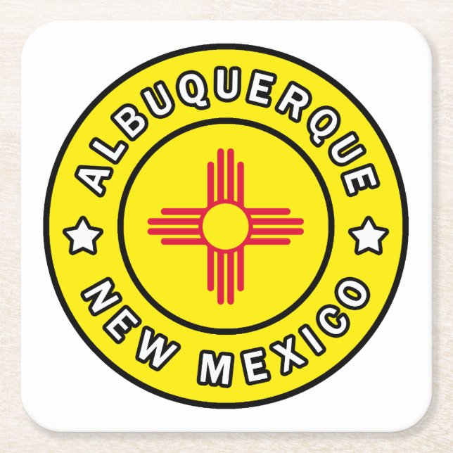 Albuquerque New Mexico Square Paper Coaster (Front)