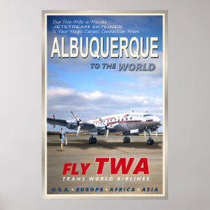 ALBUQUERQUE New Mexico TWA Airlines New Original Poster