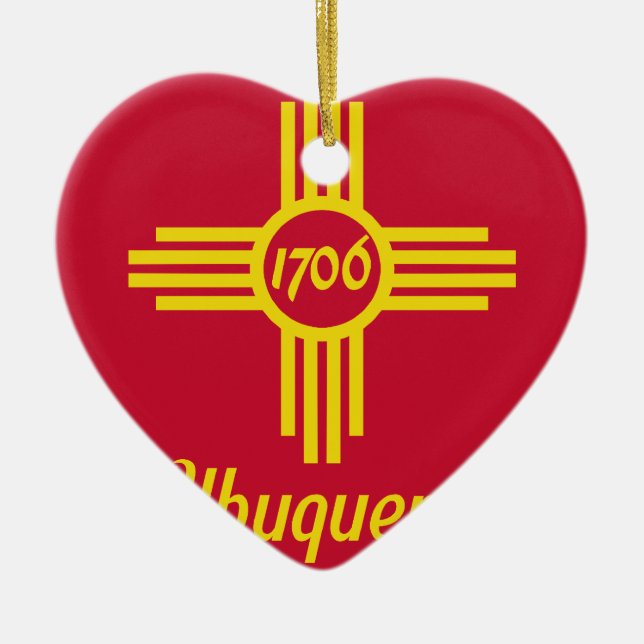 Albuquerque, New Mexico, United States flag Ceramic Ornament (Front)