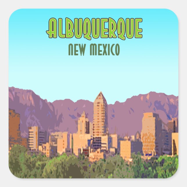 Albuquerque New Mexico Vintage Square Sticker (Front)