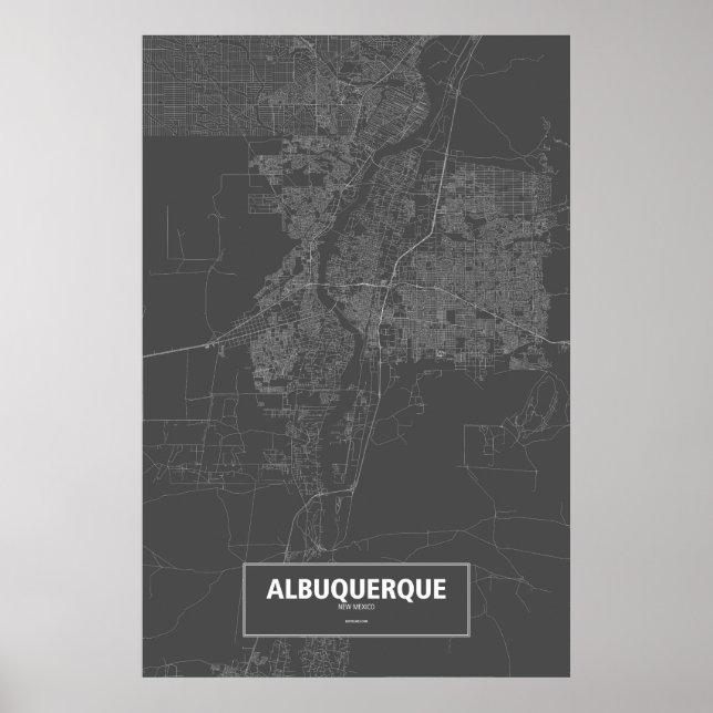 Albuquerque, New Mexico (white on black) Poster (Front)