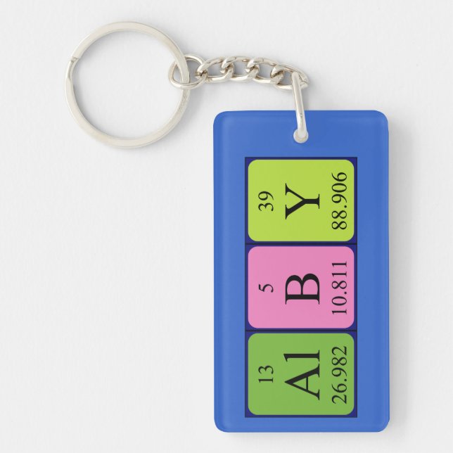 Alby periodic table name keyring (Front)
