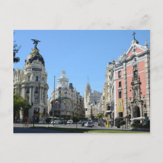 Alcala and Gran Via, Madrid Postcard