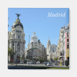 Alcala and Gran Via Street, Madrid Magnet