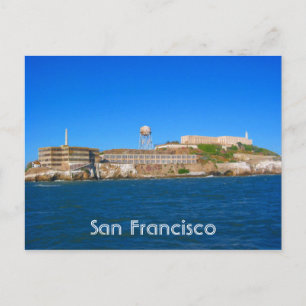 alcatraz island bay postcard