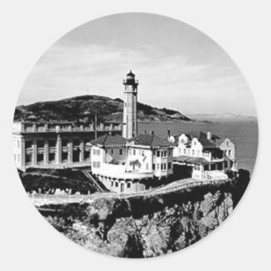 Alcatraz Island Lighthouse Classic Round Sticker