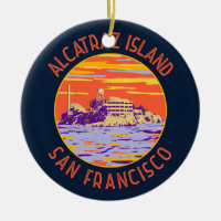 Alcatraz Island San Francisco Distressed Circle