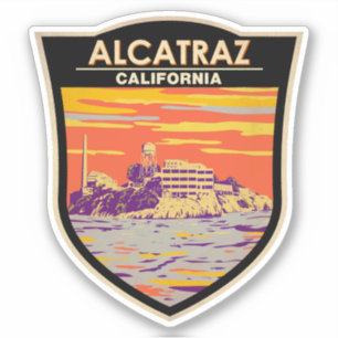 Alcatraz Island San Francisco Travel Art Vintage