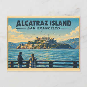 Alcatraz Island San Francisco Vintage California Postcard