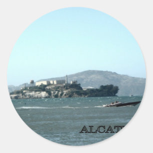 Alcatraz prison classic round sticker