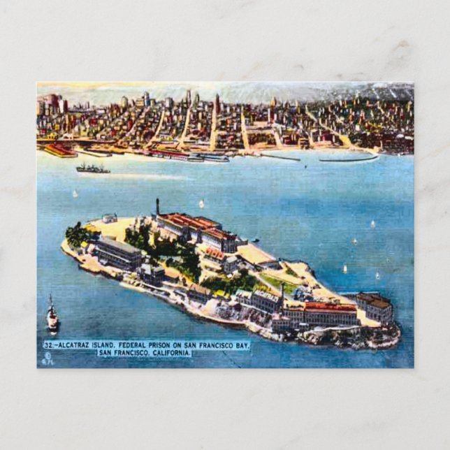 Alcatraz Prison Island, San Francisco Postcard (Front)
