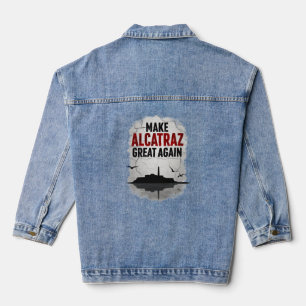 Alcatraz Revival Club – Retro Satire Denim Jacket