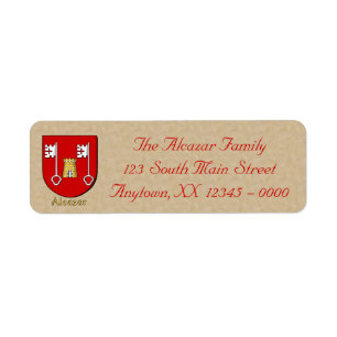 Alcazar Heraldic Shield Return Address Label
