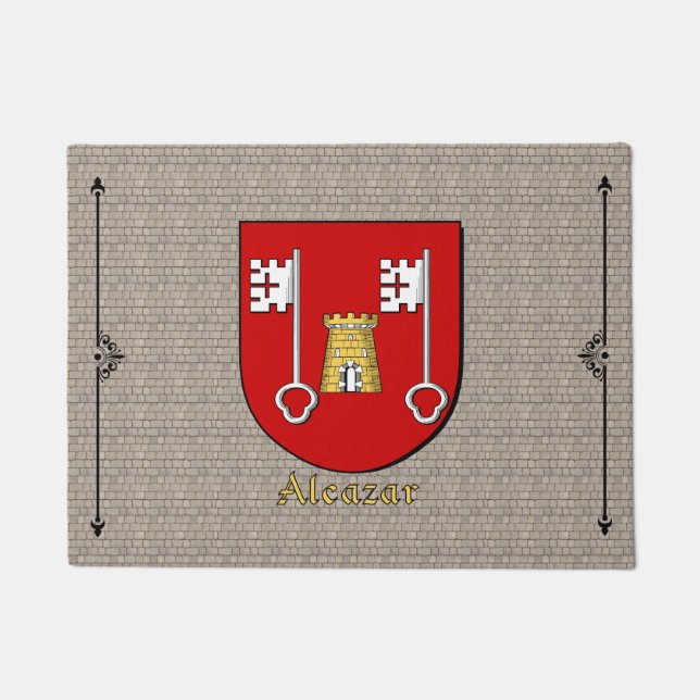 Alcazar Historical Shield on Cobblestone Doormat (Front)