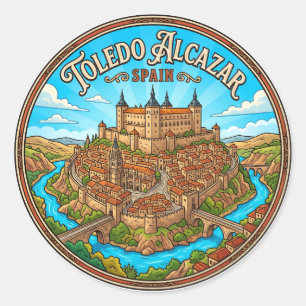 Alcázar of Toledo Spain Classic Round Sticker