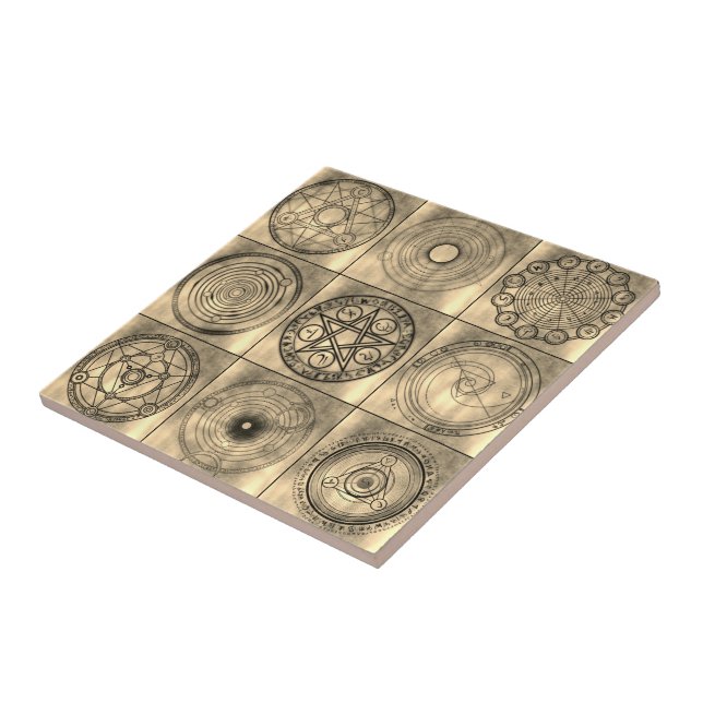 Alchemic Sacred Geometry Elements | Ceramic Tile (Side)