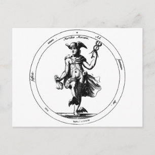 Alchemical Mercury and Caduceus Postcard