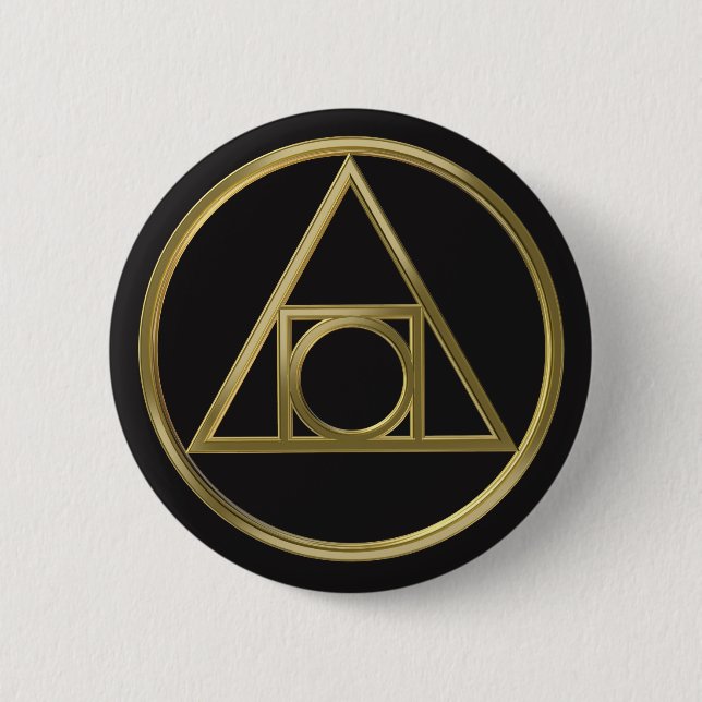 Alchemical symbol 6 cm round badge (Front)
