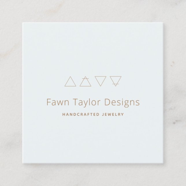 Alchemical Symbols Blue Square Business Card (Front)