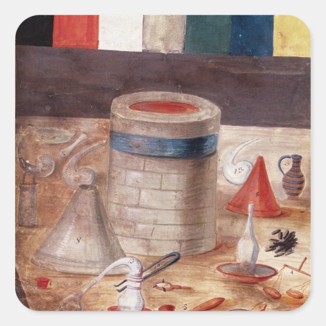 Alchemist's equipment, reputedly written square sticker (Front)