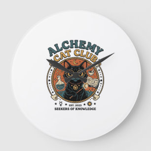 Alchemy Cat Cat Lover Gift - Alchemy Cat Club_1 Large Clock