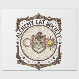 Alchemy Cat Society Cat Alchemy Vintage Vector Art Wrapping Paper