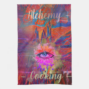 Alchemy Cooking Eye, Mount, Roses in the Sky Tea Towel