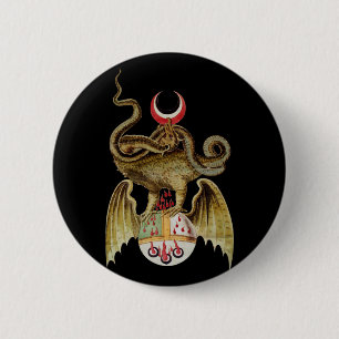 Alchemy Dragon Vintage Illustration 6 Cm Round Badge