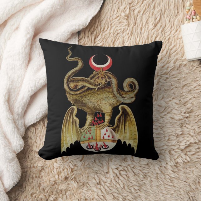 Alchemy Dragon  Vintage Illustration  Cushion (Blanket)