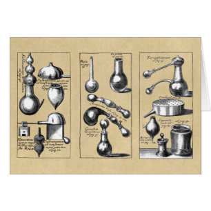 Alchemy Lab Beakers and Tools Note Card