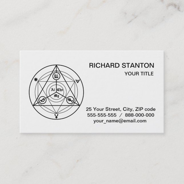 Alchemy manifesto business card (Front)