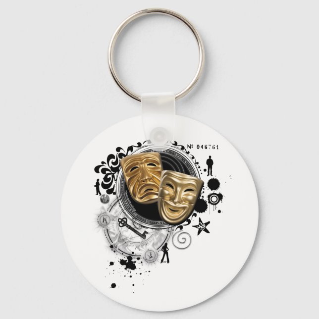 Alchemy of Acting Drama Masks Key Ring (Front)