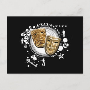 Alchemy of Acting Drama Masks Postcard