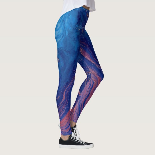 “Alchemy of Currents” – A Colourful Abstract Leggings (Right)