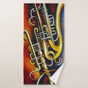 Alchemy of jazz music bath towel