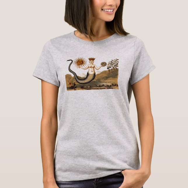 Alchemy Snake Woman with Three Faces T-Shirt (Front)