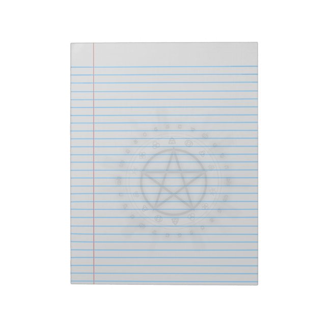 Alchemy Symbol Pentacle Wiccan Legal Notepad (Rotated)