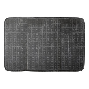 Alchemy Symbols Black Blackboard Chalkboard Bath Mat