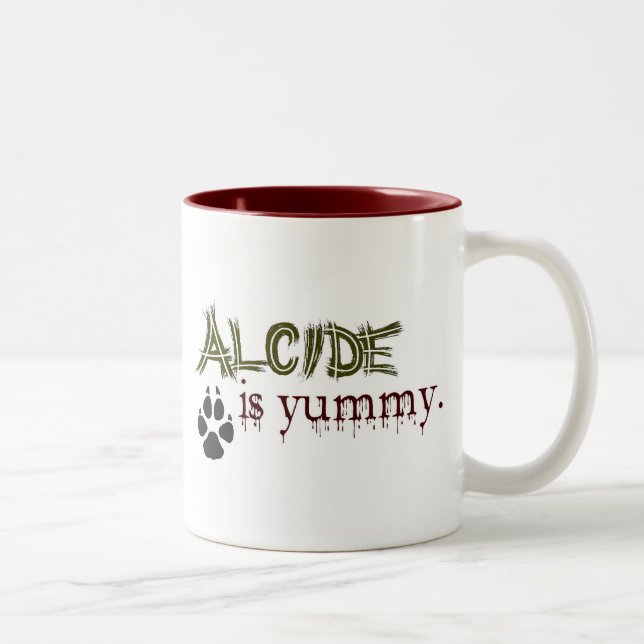 Alcide is Yummy. Two-Tone Coffee Mug (Right)