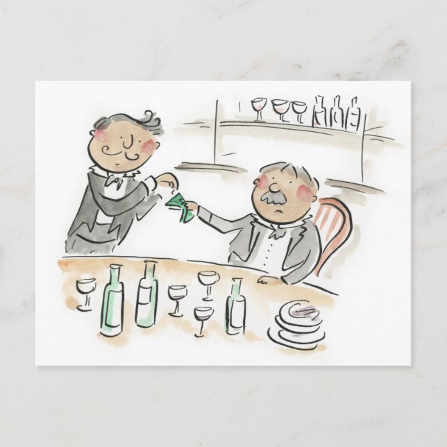 Alcindoro pays the bill, La Boheme Postcard (Front)