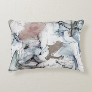 Alcohol Background. Gray and Black Stains. Ice Bac Decorative Cushion