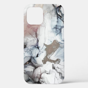 Alcohol Background. Grey and Black Stains. Ice Bac iPhone 12 Case