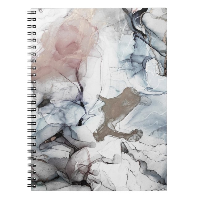 Alcohol Background. Grey and Black Stains. Ice Bac Notebook (Front)