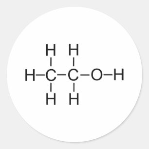 Alcohol - Chemical Formula Classic Round Sticker