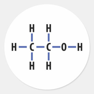 alcohol compound classic round sticker