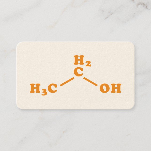 Alcohol Ethanol Molecular Chemical Formula Business Card (Front)