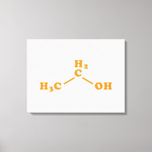 Alcohol Ethanol Molecular Chemical Formula Canvas Print