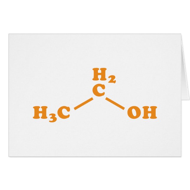 Alcohol Ethanol Molecular Chemical Formula Card (Front Horizontal)