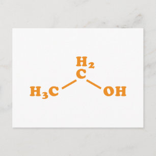 Alcohol Ethanol Molecular Chemical Formula Postcard